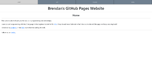 Brendan's GitHub Pages website image